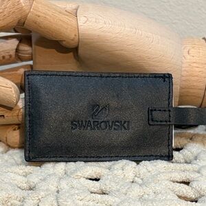 Swarovski Elegant Black Leather Tag